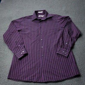 Calvin Klein Striped Button Shirt Multicolor Mens 15.5 32 33